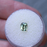 1.02CT ELONGATED CUSHION AUSTRALIAN SAPPHIRE, PARTI LIGHT GREEN YELLOW, 6.06X4.8X3.67MM