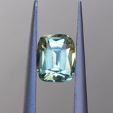 1.02CT ELONGATED CUSHION AUSTRALIAN SAPPHIRE, PARTI LIGHT GREEN YELLOW, 6.06X4.8X3.67MM