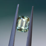 1.02CT ELONGATED CUSHION AUSTRALIAN SAPPHIRE, PARTI LIGHT GREEN YELLOW, 6.06X4.8X3.67MM