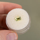 1.50CT BAGUETTE AUSTRALIAN SAPPHIRE, LIGHT YELLOW GREEN, 6.36X4.38X4.79MM