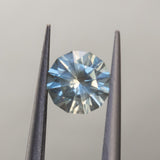 1.20CT ROUND PRECISION CUT MONTANA SAPPHIRE, SHIMMERY AQUA BLUE, UNTREATED, 6X4.1MM