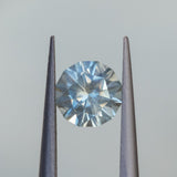 1.20CT ROUND PRECISION CUT MONTANA SAPPHIRE, SHIMMERY AQUA BLUE, UNTREATED, 6X4.1MM