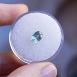 0.98CT OVAL MONTANA SAPPHIRE, LIGHT AQUA BLUE SEAFOAM, UNTREATED, 7.03X5.08X3.23MM