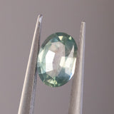 0.98CT OVAL MONTANA SAPPHIRE, LIGHT AQUA BLUE SEAFOAM, UNTREATED, 7.03X5.08X3.23MM