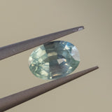 0.98CT OVAL MONTANA SAPPHIRE, LIGHT AQUA BLUE SEAFOAM, UNTREATED, 7.03X5.08X3.23MM