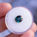 2.29CT OVAL SONGEAN SAPPHIRE, COLOR SHIFTING TEAL GREEN TO PURPLE, UNTREATED, 8.5X7X4.68MM