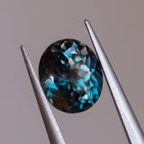 2.29CT OVAL SONGEAN SAPPHIRE, COLOR SHIFTING TEAL GREEN TO PURPLE, UNTREATED, 8.5X7X4.68MM