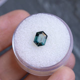 1.75CT ELONGATED HEXAGON NIGERIAN SAPPHIRE, UNTREATED, DEEP TEAL BLUE, 8.18X5.70X4.20MM