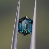 1.75CT ELONGATED HEXAGON NIGERIAN SAPPHIRE, UNTREATED, DEEP TEAL BLUE, 8.18X5.70X4.20MM