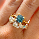 Mixed Shape Natural Diamond Cluster Ring in 18k Yellow Gold