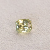 1.78CT MADAGASCAR RADIANT CUT SAPPHIRE, LIGHT YELLOW GREEN, 6.9X6X4MM