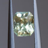 1.78CT MADAGASCAR RADIANT CUT SAPPHIRE, LIGHT YELLOW GREEN, 6.9X6X4MM