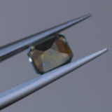 1.14CT EMERALD CUT MONTANA SAPPHIRE, LIGHT AQUA BLUE GREEN, 6.5X5.50X3.46MM