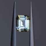 1.14CT EMERALD CUT MONTANA SAPPHIRE, LIGHT AQUA BLUE GREEN, 6.5X5.50X3.46MM