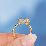 1.80ct Sky Blue sapphire and Semi Diamond Halo Two Tone Ring in 18k Yellow Gold and Platinum