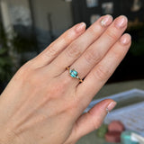 1.65ct Cushion Cut Untreated Madagascar Parti Sapphire and Light Blue Sapphire Low Profile East-West Ring in 14k Yellow Gold