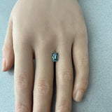 1.52CT ELONGATED CUSHION PRECISION CUT MONTANA SAPPHIRE, GREEN AND SEAFOAM, 8.5X5.5X3.5MM