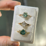 1.18ct Natural Canadian Pear Modern "Antique Cut" Diamond Low Profile Six Prong Split Shank Solitaire in 14k Yellow Gold