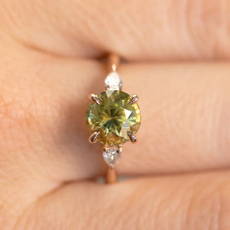 Three Stone Ring with Pear Side Stones- Setting