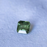 1.36CT SQUARE ASSCHER CUT AUSTRALIAN SAPPHIRE, APPLE GREEN, 5.67X5.74X4MM