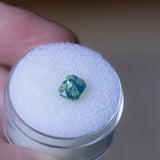 1.73CT RADIANT CUT MADAGASCAR SAPPHIRE, OPALESCENT TEAL GREEN AND BLUE, 6.5X5.5X5.2MM