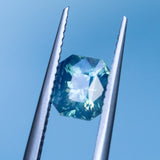 1.73CT RADIANT CUT MADAGASCAR SAPPHIRE, OPALESCENT TEAL GREEN AND BLUE, 6.5X5.5X5.2MM