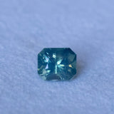 1.73CT RADIANT CUT MADAGASCAR SAPPHIRE, OPALESCENT TEAL GREEN AND BLUE, 6.5X5.5X5.2MM