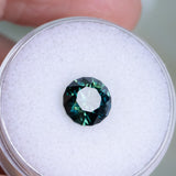 2.7CT FANCY ROUND AUSTRALIAN SAPPHIRE, DEEP PARTI GREEN YELLOW TEAL, UNTREATED, 7.8X5MM