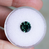 2.7CT FANCY ROUND AUSTRALIAN SAPPHIRE, DEEP PARTI GREEN YELLOW TEAL, UNTREATED, 7.8X5MM