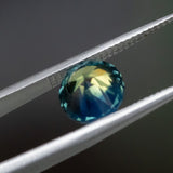 2.89CT FANCY ROUND AUSTRALIAN SAPPHIRE, DEEP PARTI GREEN YELLOW TEAL, UNTREATED, 8.1X6MM