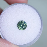 1.51CT ROUND AUSTRALIAN SAPPHIRE, SPARKLING JUNGLE PARTI GREEN, UNTREATED, 6.55X4.48MM