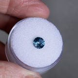 1.19CT ROUND PRECISION CUT MONTANA SAPPHIRE, OCEAN BLUE TEAL, 6X4MM