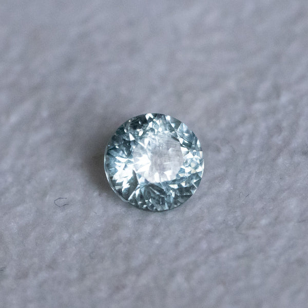 0.80CT ROUND MONTANA SAPPHIRE, LIGHT BLUE GREEN, 5.49X3.61MM, UNTREATED