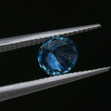 1.14CT ROUND PRECISION CUT MONTANA SAPPHIRE, OCEAN BLUE WITH SOME PURPLE COLOR SHIFTING, 6X4MM