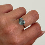 3.14CT BRILLIANT HEART MONTANA SAPPHIRE, AQUA BLUE GREEN, 9.14X4.98MM, UNTREATED, EARLY ACCESS