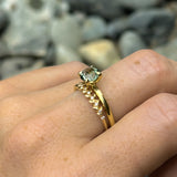 1.30ct Untreated Precision Cut Round Light Teal Montana Sapphire Classic 4 Prong Solitaire in 18k Yellow Gold