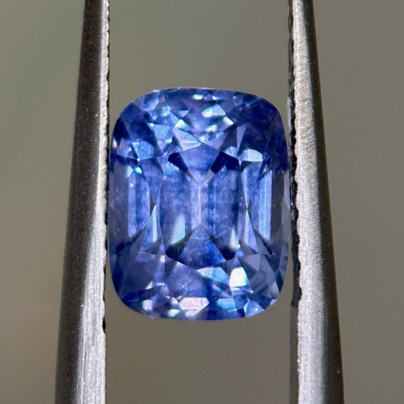 2.09CT MADAGASCAR CUSHION SAPPHIRE, PURPLE, 7.44X5.86X4.86MM, UNTREATED, EARLY ACCESS