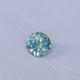 1.41CT ROUND PRECISION CUT MONTANA SAPPHIRE, PARTI MEDIUM TEAL BLUE WITH YELLOW GREEN, 6.8MM