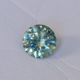 1.41CT ROUND PRECISION CUT MONTANA SAPPHIRE, PARTI MEDIUM TEAL BLUE WITH YELLOW GREEN, 6.8MM