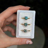 1.43ct Round Precision Cut Teal Montana Sapphire Classic 4 Prong Solitaire in 18k Yellow Gold