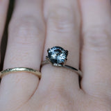 1.32CT ROUND BRILLIANT SRI LANKAN SAPPHIRE, SILVERY GREY, 7.36X4.63MM, UNHEATED EARLY ACCESS