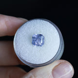 2.45CT SQUARE RADIANT CUT MADAGASCAR SAPPHIRE, LAVENDER TO LILAC PURPLE, 7.35X7.46X4.88MM