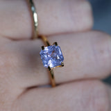 2.45CT SQUARE RADIANT CUT MADAGASCAR SAPPHIRE, LAVENDER TO LILAC PURPLE, 7.35X7.46X4.88MM