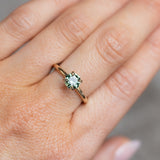 1.16ct Round Green Australian Sapphire Classic 4 Prong Solitaire in 14k Yellow Gold