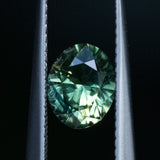 1.41CT AUSTRALIAN  OVAL SAPPHIRE, PARTI GREEN YELLOW BLUE, 7.42X6.01X4.22MM