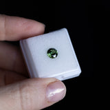 1.12CT ROUND PRECISION CUT AUSTRALIAN SAPPHIRE, GREEN, 6.15X4.05MM, UNTREATED