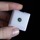 1.12CT ROUND PRECISION CUT AUSTRALIAN SAPPHIRE, GREEN, 6.15X4.05MM, UNTREATED