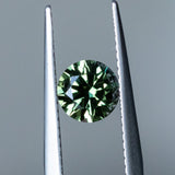 1.12CT ROUND PRECISION CUT AUSTRALIAN SAPPHIRE, GREEN, 6.15X4.05MM, UNTREATED