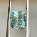 2.70CT RADIANT CUT MONTANA SAPPHIRE, TEAL BLUE-GREEN WITH GREY, UNTREATED, 7.66X6.59MM, EARLY ACCESS