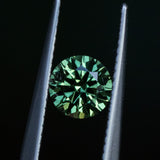 1.12CT ROUND PRECISION CUT AUSTRALIAN SAPPHIRE, GREEN, 6.15X4.05MM, UNTREATED